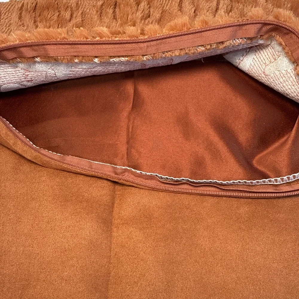2 Pumpkin Pillow Covers Autumn Orange Chinelle Textured Soft 17